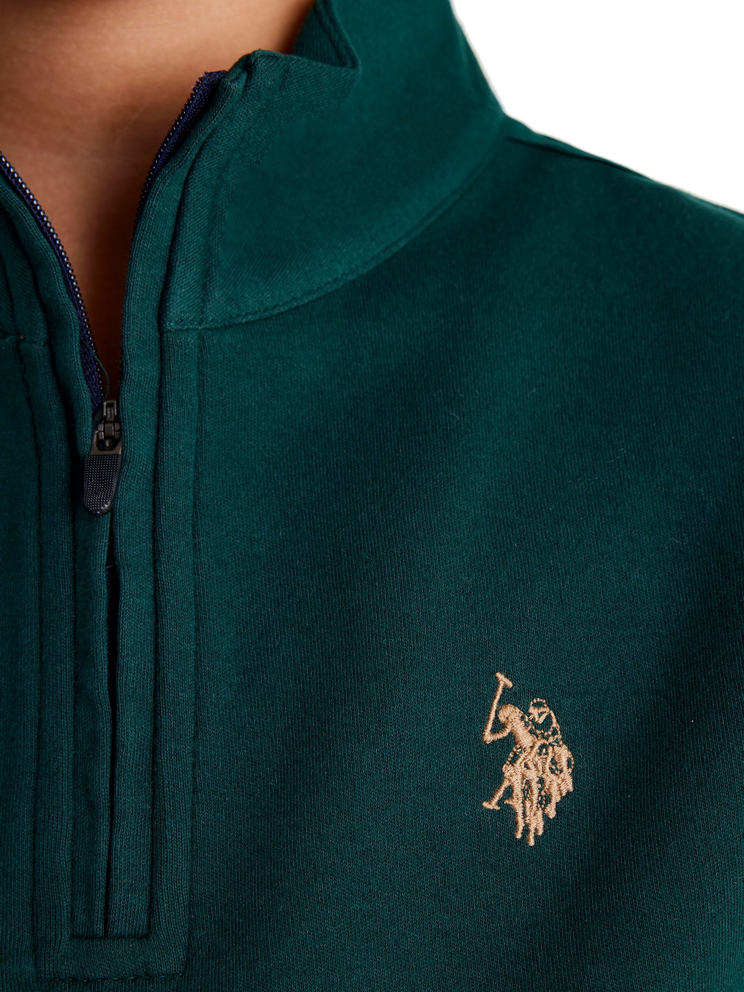 U.S. Polo Assn. Boys Interlock Quarter Zip, Sizes 4-18