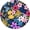 Flower Blooming, variant on Round Mouse Pad Non-Slip Rubber Base Mousepad with Stitched Edge Washable Small Mouse Mat 7.9 x 7.9 Inch for Computer, Laptop, Home, Office