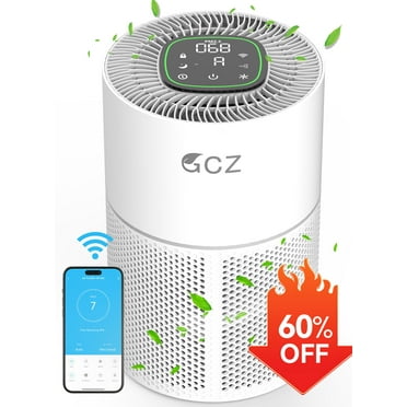 GCZ Air Purifiers for Allergies and Asthma, up to 1900 Sq.ft WiFi Air Purifier for Large Room, H13 True HEPA Filter Air Purifiers Remove 99.97% of Mold, Pet Hair, Smokers, Odors, Dust, Pollen, Odor