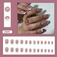 thumbnail image 2 of rynn&rae Z649 Square Medium Long Press on Nails Tips Full Cover Fake French Blue Orange Green Pink Rainbow White Rhinestones Summer Uñas Postizas 24 ct/pk, 2 of 4