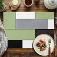 thumbnail image 2 of Placemats Set of 4, Sage Green Blocks Place Mats Geometric Abstract Art Tablemats Washable Placemat Table Decoration for Kitchen Table Dinner Party Home Decor Indoor Outdoor 13x19 Inch, 2 of 9