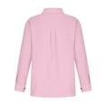 thumbnail image 7 of Womens Plus Size T-Shirts, Long Sleeve Shirts for Women Lightweight Casual Cotton Linen Solid Color Lapel Button Down Dressy Blouses S-5XL, 7 of 7