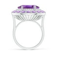 thumbnail image 2 of ANGARA Natural 6.5 Ct. Amethyst with Diamond Halo Ring in 14K White Gold for Women (Ring Size: 3), 2 of 9