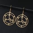 thumbnail image 2 of EUEAVAN Gold Sigil of Lilith Earrings Pagan Seal Mythology Wiccan Amulet Witchcraft Magickal, 2 of 5