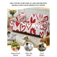 thumbnail image 6 of Red Loves Sofa Cover Blanket Couch Covers for Armchair Cushion,Couch Sofa Silpcover with Tassel,Living Room Bedroom Throw Towel Blanket Covers for Pets Valentine's Day Love Romantic White S 71"x91", 6 of 9
