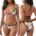 thumbnail image 4 of Horeoi Christmas Gingerbread Cookies Pattern Women's Adjustable Bikini Set High-Cut Two-Piece Swimsuit for Beach Pool Party Tropical Vacation, 4 of 5
