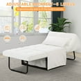 thumbnail image 4 of Ainfox Ottoman Chair Lounger Bed，4 in 1 Convertible Single Sofa Couch Futon Bed, 70.9''L x 33.9''W(Beige Teddy), 4 of 8