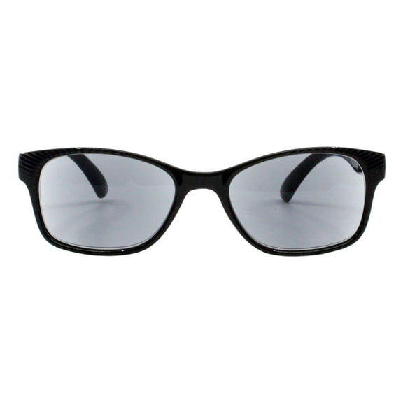 Reading Sunglasses Full Lens Magnified Rectangle Spring Hinge Black Purple 1.25