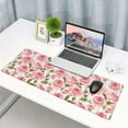 thumbnail image 5 of Large Mouse Pad Pink White Floral Rose Extended Gaming Mouse Pad with Stitched Edges Laptop Computer Keyboard Mouse Mat Desk Pad for Work Game Office Home, 5 of 6