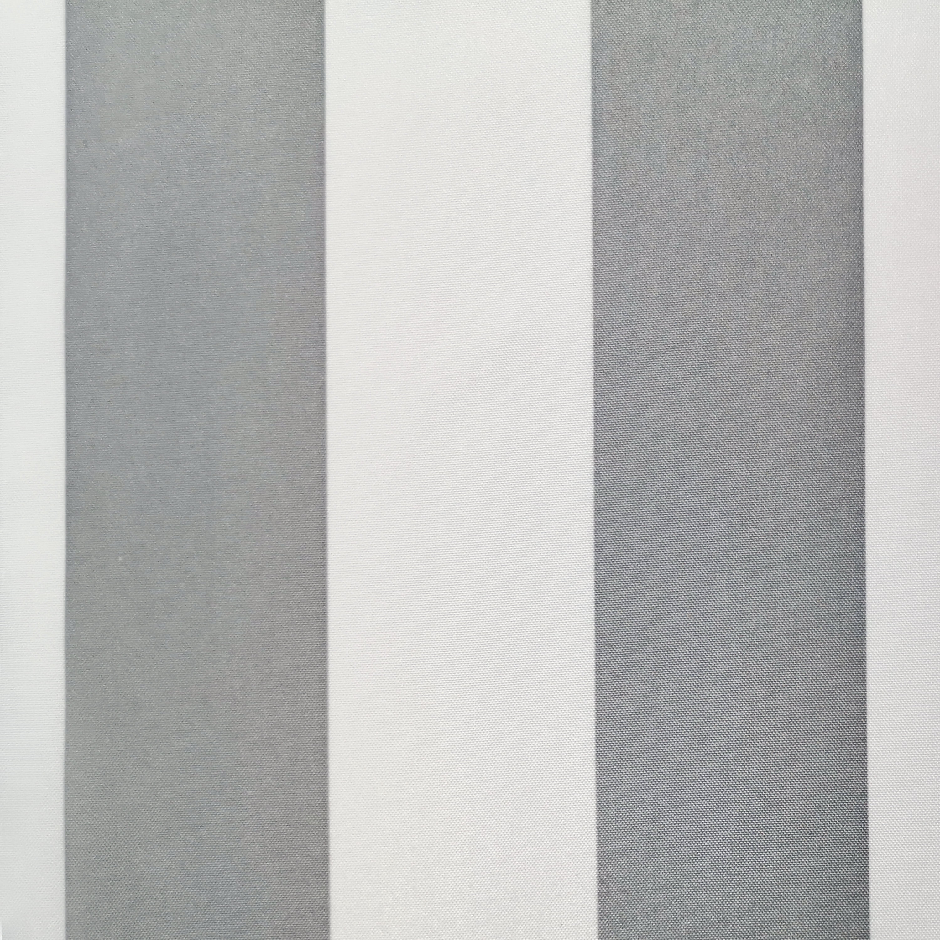 Seaside Stripe Indoor/Outdoor Grommet Curtain Panel - Pair each 50" x 108" in Alloy Grey