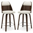 thumbnail image 6 of 26'' Swivel Counter Height Bar Stool with Backs Mid Century Bar Stools for Kitchen Island, White, 6 of 7