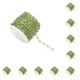 thumbnail image 1 of Cadena a granel de cuentas de esmalte de colores Inteprter para fabricación de joyas Acero inoxidable resistente Oro+Verde 10piezas, 1 of 6