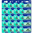 thumbnail image 1 of Murata 397 SR726SW Battery 1.55V Silver Oxide Watch Button Cell (20 Batteries), 1 of 5