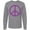 AC-Heather Grey, variant on Purple Peace Sign Long Sleeve T-Shirt
