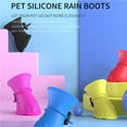 thumbnail image 4 of Methold Zapatos de lluvia impermeables para mascotas, botas de lluvia para mascotas de alta elasticidad con borde seguro, zapatos para perros Juguetes para gatos Púrpura, 4 of 6