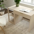 thumbnail image 5 of Martha Stewart Home Office Modular Single-Drawer Desk with 2 Tier Shelf in Light Natural with Brushed Gold Hardware, 5 of 10