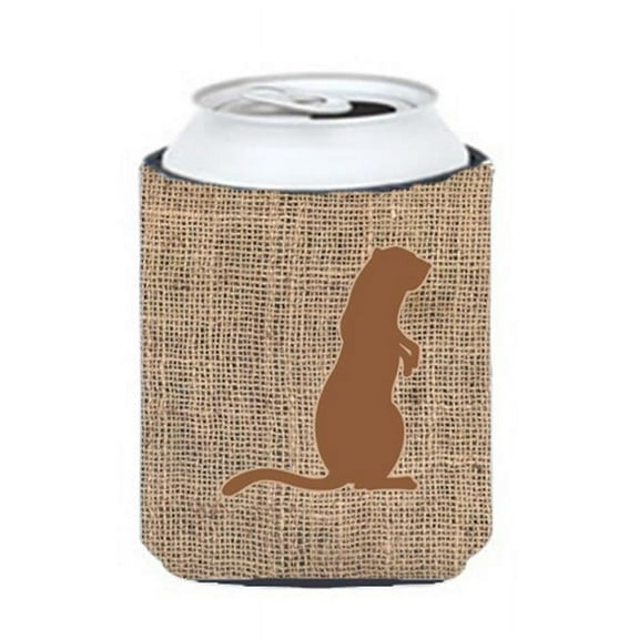 Meerkat Burlap And Brown Can Or Bottle  Hugger