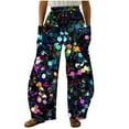 thumbnail image 2 of xjwjuw Womens Casual Sparkly Sequin Pants High Waisted Wide Leg Palazzo Bell Bottom Dance Trousers Loose Pull On Comfy 70s Magic Glitter Disco Party Long Maxi Pants, 2 of 5