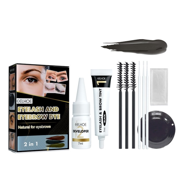 EELHOE Kit de tinte semipermanente para cejas y pestañas, resistente al agua, a prueba de manchas, para cejas