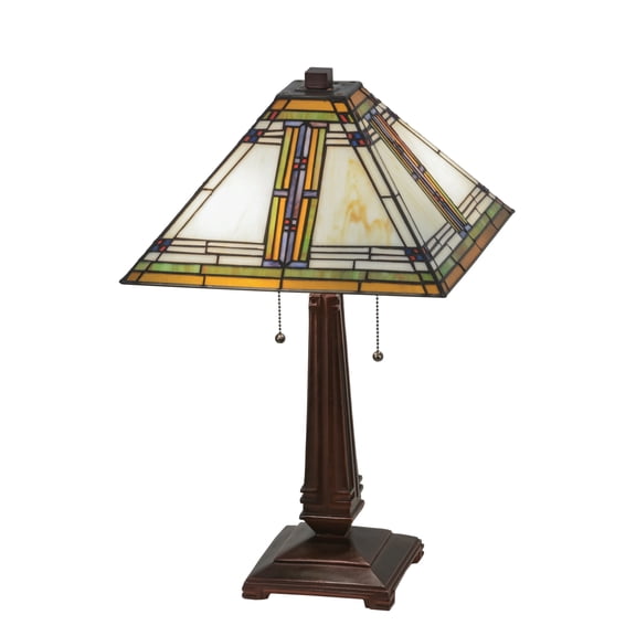 Meyda Tiffany 143149 Nevada 2 Light 23" Tall Hand-Crafted Table Lamp - MultiColor