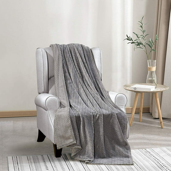 Decor&More Noble House Oversized and Extra Heavy Chevron Braided Throw Blanket (50" x 70") (Grey)…
