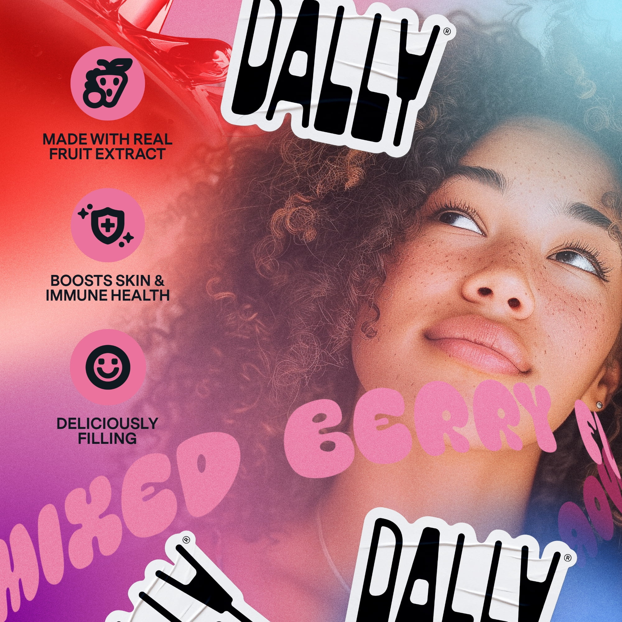 DALLY Mixed Berry Fruity Gel Snack, 5.07 Fl Oz Pouch