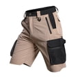 thumbnail image 2 of Men's Cargo Shorts, Quick Dry Multi-Pockets with Zippers Outdoor Shorts with Belt Loops Summer Casual & Outdoor Wear Khaki XL, 2 of 5
