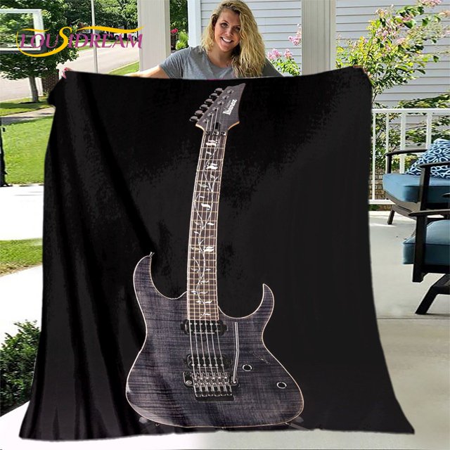 Manta artística de guitarra eléctrica clásica, manta de franela, manta de felpa para sala de estar, funda de sofá de camas para dormitorio