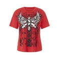thumbnail image 1 of Diconna Femmes Été Décontracté Gothique Tops Manches Courtes Col Rond Vintage Imprimé en Vrac T-shirt, 1 of 9