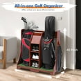 thumbnail image 2 of Golf Bag Cart Wood Freestanding Adjustable Multi-Use Golf Shelf,Golf Push Cart, 2 of 5