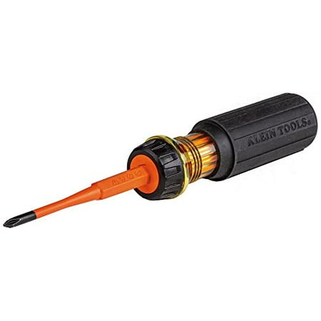 

Klein Tools 32286 Insulated Screwdriver 2-in-1 Screwdriver Set with Flip Blade #1 Phillips and 3/16-Inch Slotted Tips Double-Ended Blades