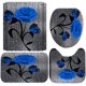thumbnail image 2 of Juego de cortinas de ducha florales con alfombras antideslizantes, tapa de inodoro y alfombrilla de baño, cortina de ducha con 12 ganchos, cortina de ducha de tela impermeable, decoración de baño, 2 of 8