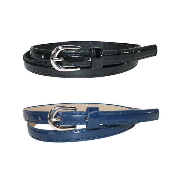 CTM Cinturón de Vestir Skinny (Pack de 2 Colores) (Mujer)
