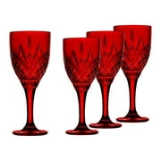Dublin Crystal Red Goblet Glass 12oz, Set of 4