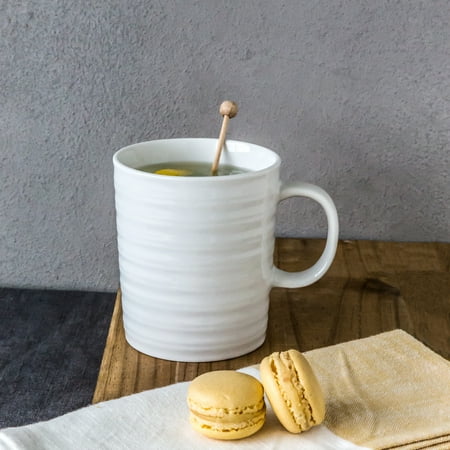 Better Homes & Gardens Textured Porcelain Mugs, White, Set of (Best Coffee Mug Set)