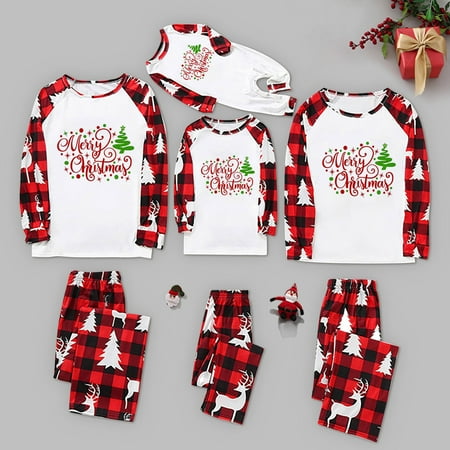 

CAICJ98 Christmas Gifts For Women Christmas Family Matching Pajama Red Holiday Pjs Sets Cotton Sleepwear