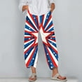 thumbnail image 3 of cocolona Casual Capri Pants Summer Loose Elastic Waist Wide Leg Cropped Pants Fashion Printing Trousers with Pocket, 3 of 5