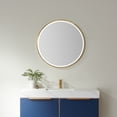 thumbnail image 2 of Vinnova Campobasso 32" Round LED Wall Mount Bathroom Vanity Mirror Gold Frame, 2 of 12