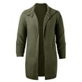 thumbnail image 4 of uikmnh Mens Mid Length Sweater Coat Autumn and Winter Lapel Solid Color Knitted Cardigan, 4 of 5