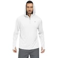 thumbnail image 5 of Tyhengta Mens UPF 50+ Long Sleeve T-Shirts Sun Protection Hooded Fishing Hiking Rash Guard Swim Quick Dry Lightweight Shirts White S, 5 of 7