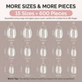 thumbnail image 7 of MelodySusie Short Almond Nail Tips, 300Pcs Clear Acrylic, Half Matte Full Cover Press on Nails for DIY Extension & Salon Use, 15 Sizes Pre-Shaped for Long-Lasting Manicure, 7 of 7