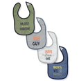 thumbnail image 2 of Luvable Friends Baby Boy Cotton Drooler Bibs with Fiber Filling 4pk, Handsome, One Size, 2 of 2
