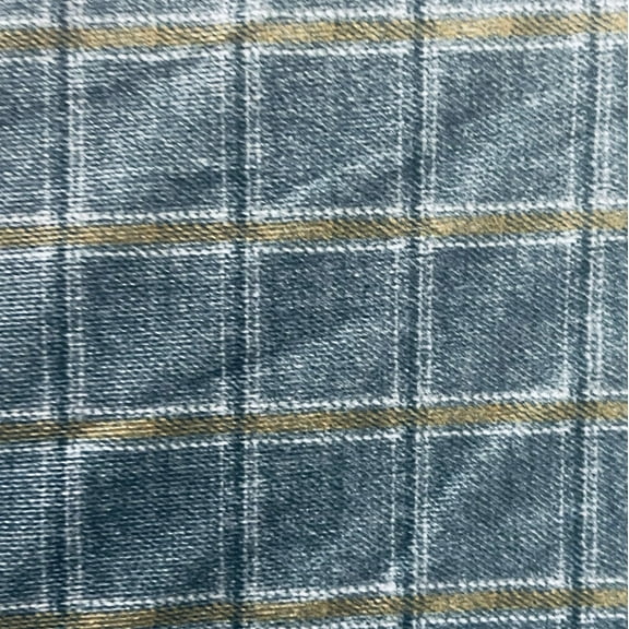 Decora Furnishings Tattersall Plaid Design Velvet Finish Digitally Printed Soft and Rich Furnishing Fabric for Sofa, Cushions, Chair, Craft - Width 54 inches - Fabric by The Yard - Blue