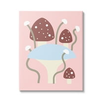 Stupell Industries Fun Mushrooms on Pink Botanical & Floral Painting Gallery Wrapped Canvas Art Print Wall Art, 30 x 40