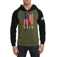 thumbnail image 7 of Men's Casual Flag Print Hooded Sweatshirt, Drawstring Pullover with Long Sleeves and Front Pockets, Fall Spring Street Style Daily Wear,Army Green,L, 7 of 7