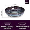thumbnail image 2 of 30oz Ceramic bowls set of 4-8" serving bowls for Kitchen,Pasta,Salad-Dishwasher & Microwave Safe Perfect for Housewarming, Thanksgiving, Christmas-Speckled Bluish Purple, 2 of 6