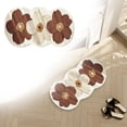 thumbnail image 5 of 1 Pc Cute Flower Bath Mat Flower Pattern Non-Slip Washable Rugs Floor Mat Bathroom Rug Non Slip Washable High Absorbent Easy to Clean for Bathroom, Living Room, 23.62x15.75 Inch, Brown, 5 of 5