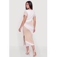 thumbnail image 3 of Women's Plus Size Color Blocked Side Slit Midi Sweater Dress, 3 of 3