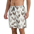 thumbnail image 2 of Cauagu Chickens Print Men's Swim Trunks,Hawaiian Bathing Suit Swimsuits Beach Shorts with Pockets for Men Quick Dry Swimming Board Shorts-Medium, 2 of 6