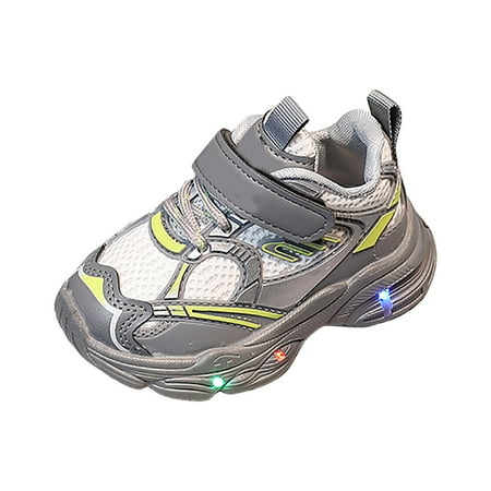 eileial Sneakers for Boys and Girls Dual Hook and Loops Sneakers Baby Canvas Shoes Gray 9.5